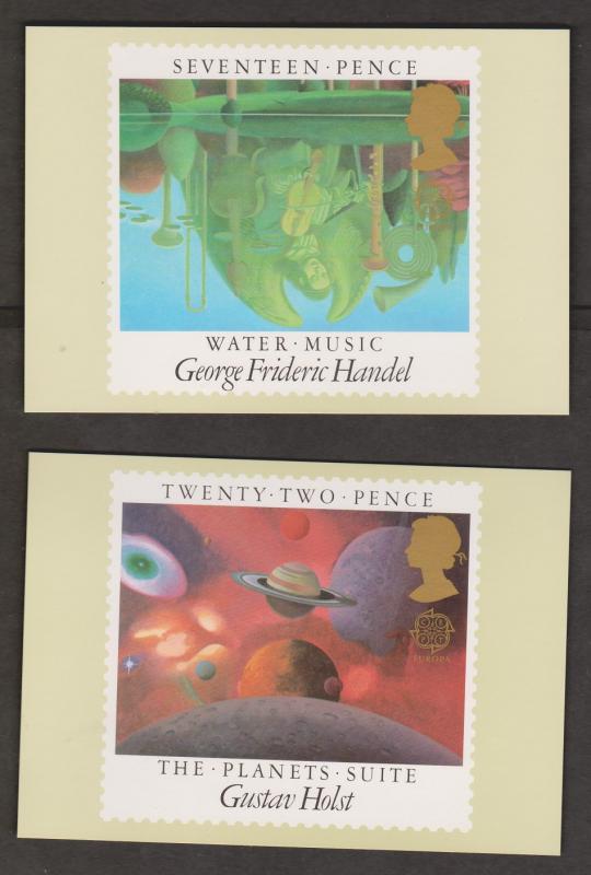 Great Britain Composers Stamps On Postcards Unused - Set Of Stamps Included