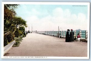 Charleston South Carolina SC Postcard Fort Sumpter Battery c1920 Vintage Antique