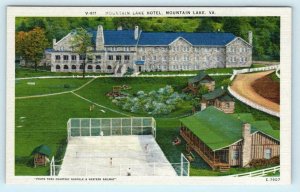 MOUNTAIN LAKE, Virginia VA ~ Tennis Courts MOUNTAIN LAKE HOTEL c1940s  Postcard