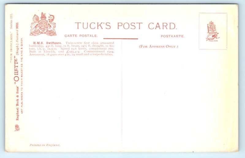 HMS Swiftsure Battleship British Postcard