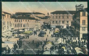 Rimini Città Piazza Giulio Cesare Tram Mercato cartolina QT3560