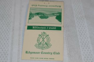 Ridgemoor Country Club 30 Strike Matchbook Cover