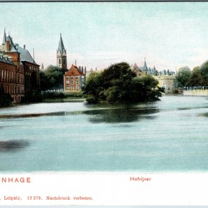 c1905 's-Gravenhage Hofvijver Postcard The Hague Binnenhof Netherlands Trenkler