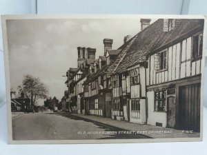 Vintage Postcard Old Houses High Street St East Grinstead Sussex  Posted 1953