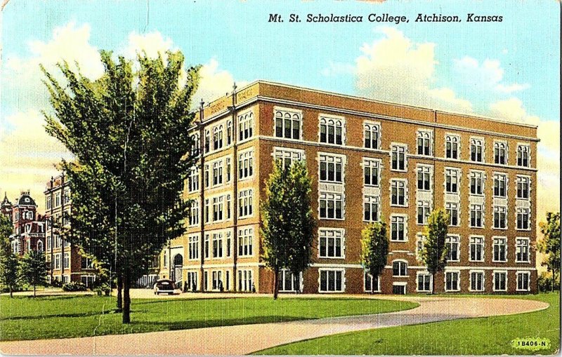 Mt. St. Scholastica College Atchison Kansas Vintage Postcard Standard View Card