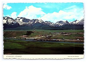 Stanley Idaho Continental Aerial View Postcard Salmon River Sawtooth Mountains