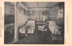 Transatlantique Paquebot France 1st Class Cabin with Bath Postcard J76845