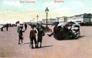 VINTAGE POSTCARD THE HOVE ESPLANADE SCENE AT BRIGHTON ENGLAND MAILED 1906