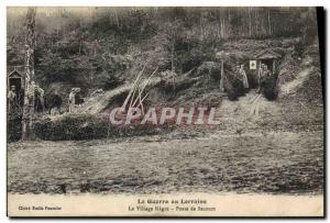 Old Postcard Army War in Lorraine village negro aid post