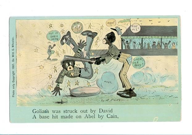 LP21 Black Americana Baseball Comic postcard