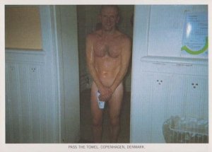 Copenhagen Runner Marathon Shoes Denmark Risque Shower Advertising Postcard