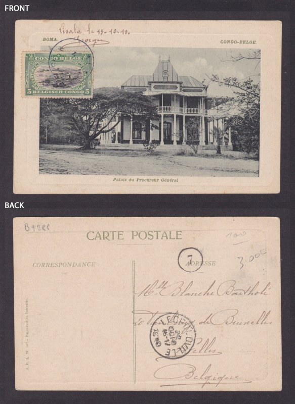 Postcard, BELGIAN CONGO, Boma, Attorney General's Palace