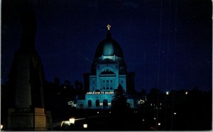 Montreal PQ Canada Night Scene St Josephs Oratory VTG Postcard UNP WOB Vintage 