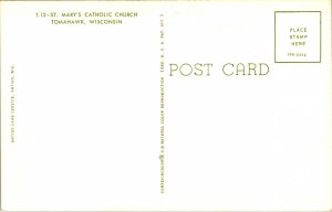Postcard WI Tomahawk St Mary's Catholic Church
