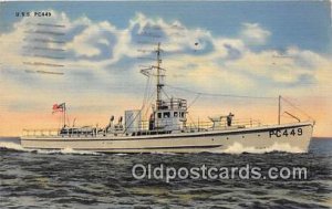 USS PC 449 Coastal US 1942 Missing Stamp light postal marking on front