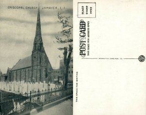 JAMAICA LONG ISLAND N.Y. EPISCOPAL CHURCH ANTIQUE POSTCARD