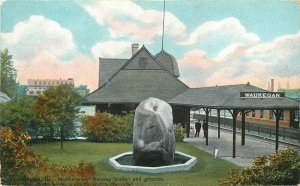 Postcard C-1910 Illinois Waukegan Northwestern Railroad Station Leighton 23-534