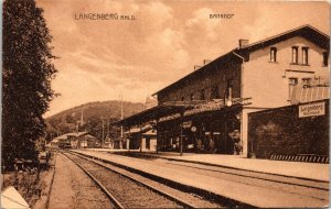 Langenberg Bahnhof Train WOB Note Postcard ges Rheinland 