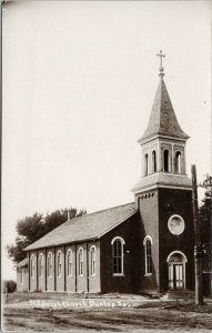Dunlap IA St. Patrick's Catholic Church Unused Real Photo Postcard H17