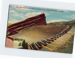 Postcard Red Rocks Theatre, Park of the Red Rocks, Denver Mt. Parks, Colorado