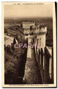 Old Postcard Villeneuve Avignon The twin towers of the Fort Saint-Andr?