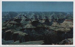 Grand Canyon From Yavapai Point Arizona Vintage Postcard C217