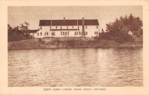 San Souci Ontario Canada Deer Horn Lodge View from Water Postcard AA19088