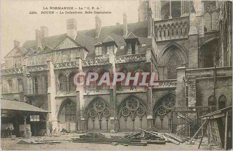 Old Postcard Rouen Normandy The Cathedral Hall Chapterhouse