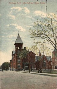 Fredonia New York NY City Hall and Opera House c1910 Vintage Postcard