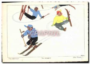 Old Postcard Ski The pest