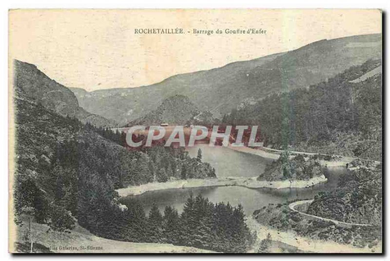 Old Postcard Rochetaillee Dam Hell Abyss