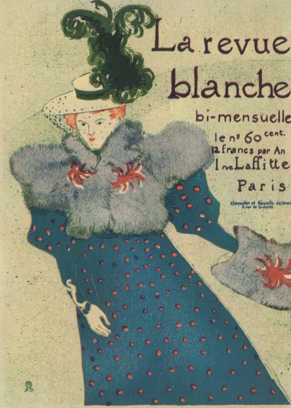 La Revue Blanche Theatre Fashion Paris French Poster Postcard