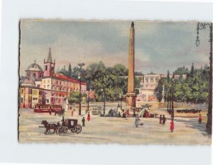 Postcard Piazza del Popolo Rome Italy