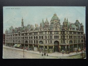 Yorkshire LEEDS New Market showing SCALESA & SONS c1905 Postcard