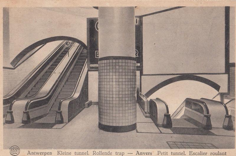 Antwerpen Tube Railway Staircase Tunnel Old Dutch Postcard