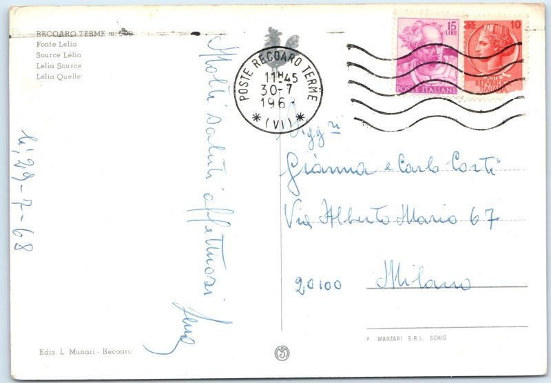 c1963 Recoaro Terme Italy Lelia Spring Mountain Resort Flowers Chrome 4x6 PC M27