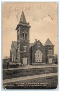 1910 First Baptist Church Scene Street Cartersville Georgia GA Antique Postcard