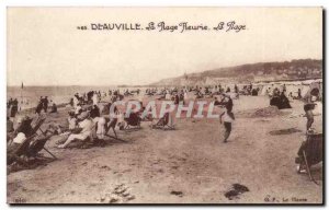 Deauville Old Postcard The flowery beach Beach