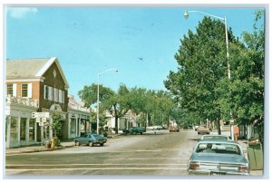 1984 Elm Street New Canaan Classic Cars Road Establishments Connecticut Postcard