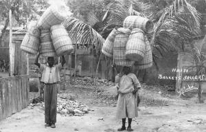 Haiti Basket Sellers Merchant Natives Real Photo Antique Postcard K105045