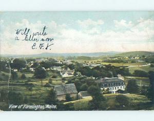 Pre-1907 PANORAMIC VIEW Farmington Maine ME A3822