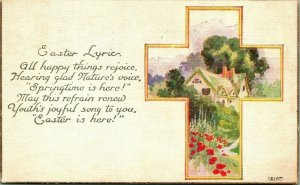 Easter Lyric Cross Cabin Scene 1922  DB Postcard E3