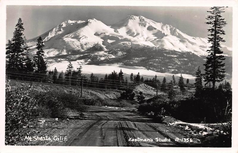 Mount Shasta, California, Early Real Photo Postcard, Unused