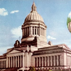 Washington State Capitol Postcard Olympia c1960-70s Armed Forces PCBG8C