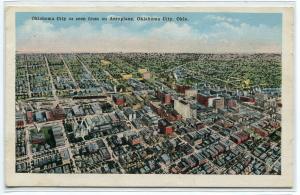 Panorama Aerial View Oklahoma City OK 1930s postcard