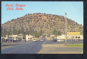 BEND OREGON PILOT BUTTE DOWNTOWN STREET SCENE OLD CARS VINTAGE POSTCARD