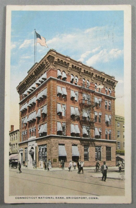 Connecticut National Bank, Bridgeport CT 1916 Postcard (#7684)