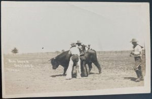 Mint USA Real Picture Postcard Cowboys & Big Heen At California rodeo Salinas