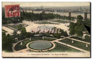 Paris Old Postcard Panorama of Paris Rue de Rivoli