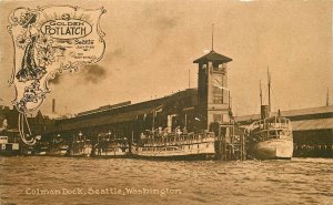 Postcard Washington Tacoma Golden Potlatch 1911 Colman Dock Hopf Bros 22-14360